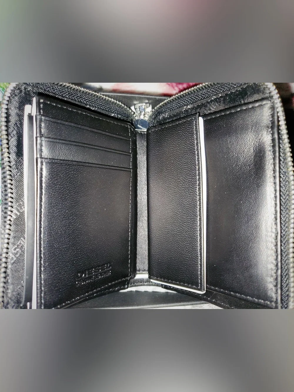 Diesel Two-Tone Textured Leather Bifold Wallet in Dark Teal